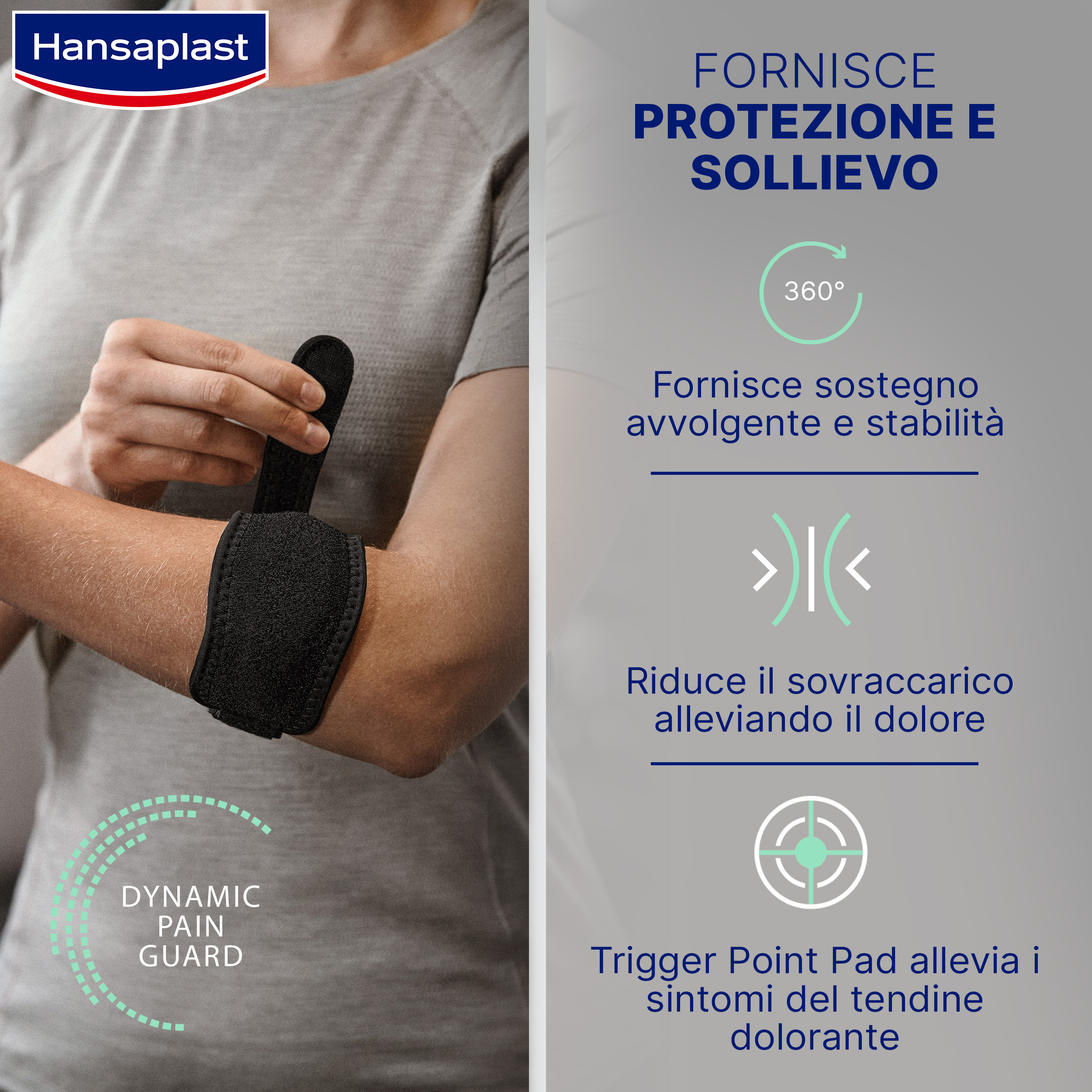 Hansaplast Sport Supporto Gomito del Tennista, Tutore epicondilite gomito protettivo, 1 pezzo