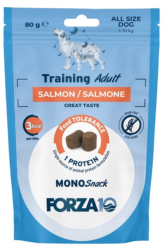 F10 DOG SNACK TRAIN SALM 80GR