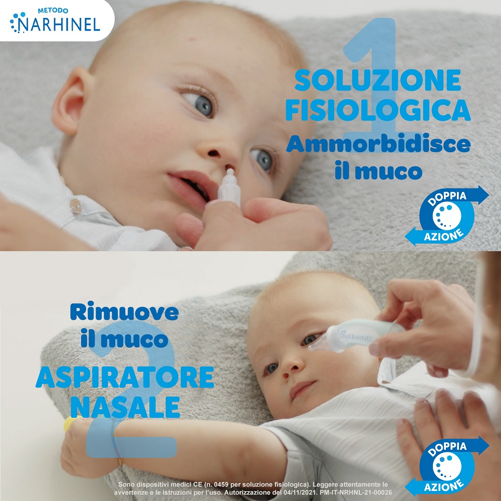 Narhinel Aspiratore Nasale Neonati e Bambini Soft con 2 Ricambi Soft con Filtro Assorbente