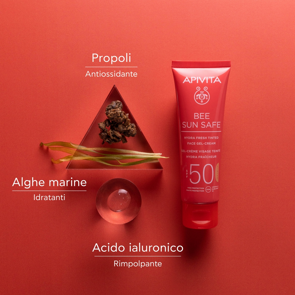 Apivita - Sun Bee Safe - Hydra Fresh SPF50 Crema-Gel Colorata Viso 50 ml
