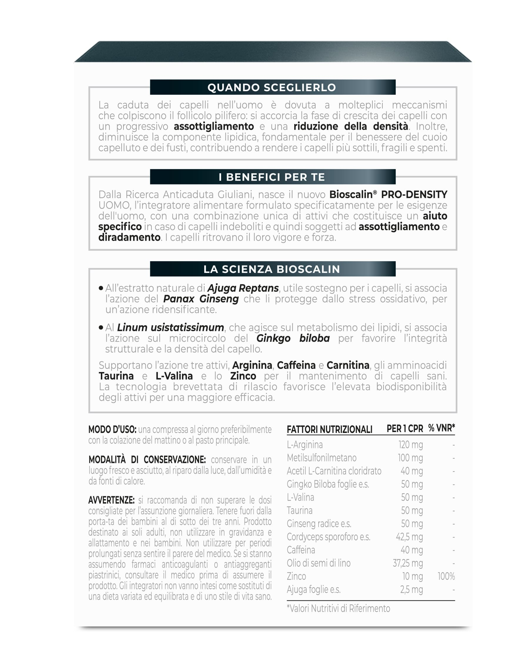 Bioscalin - Pro Density 30 Compresse - Integratore Per Capelli Diratati