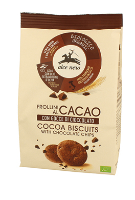 Alce Nero Frollini al Cacao con Gocce di Cioccolato Bio
