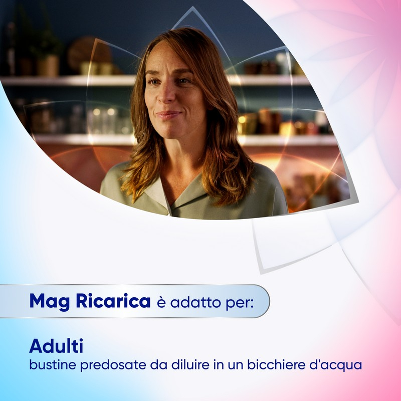 Mag Ricarica 24 Bustine - Integratore Con Magnesio Pidolato, Magnesio Ossido e Vitamina B6 Contro Stanchezza Mentale E Fisica