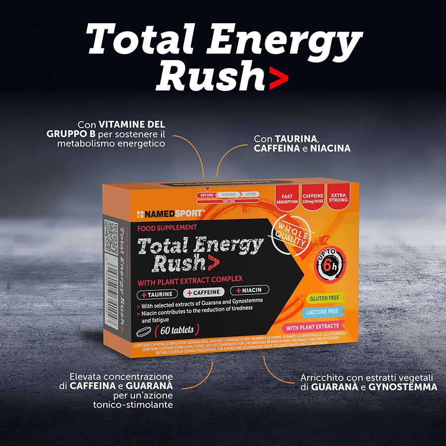 Named Sport - Total Energy Rush 60 Compresse - Integratore Energizzante