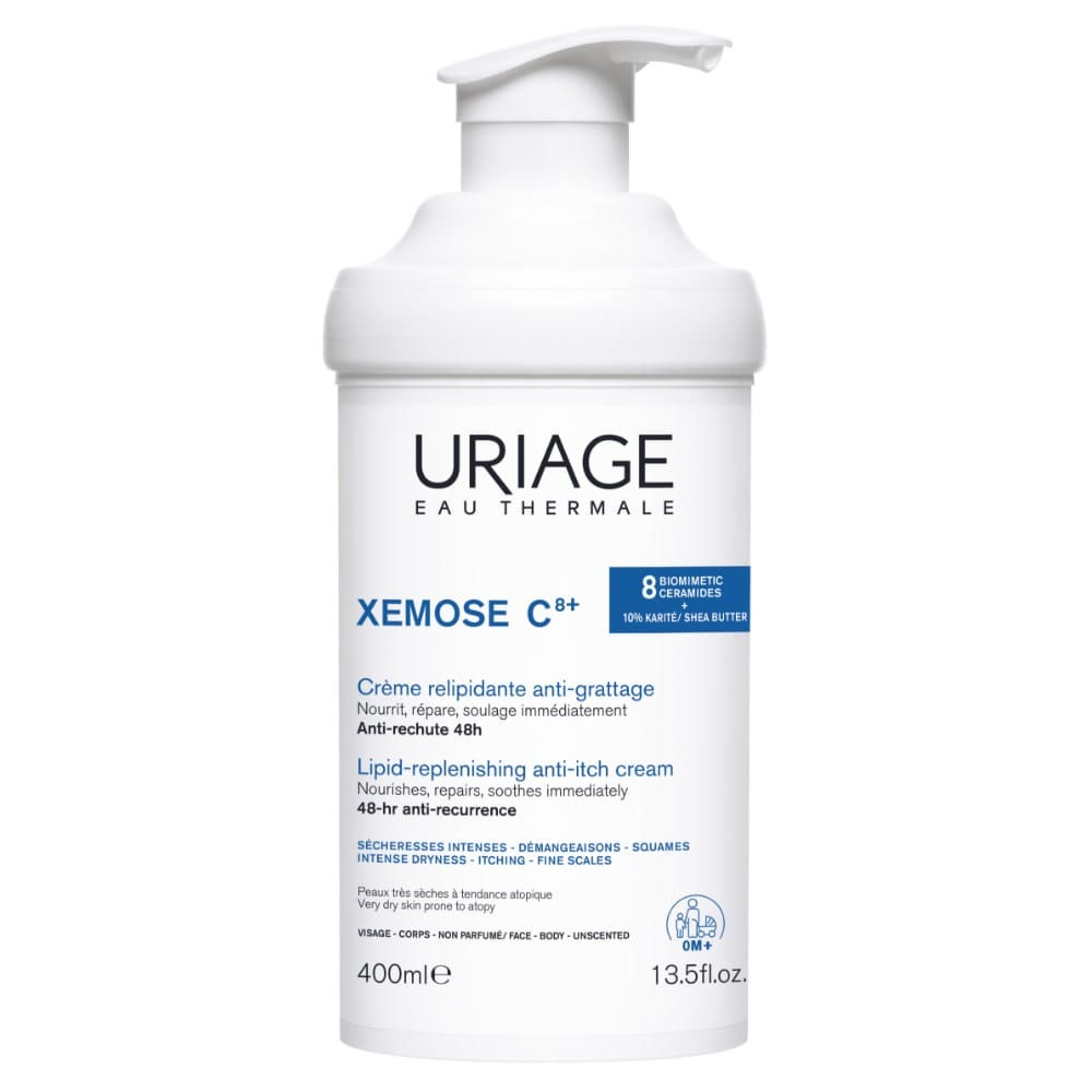 Uriage - Xémose C8+ Crema Relipidante Antiprurito Per Pelle Secca, Atopica E Con Eczema Viso E Corpo 400 ml