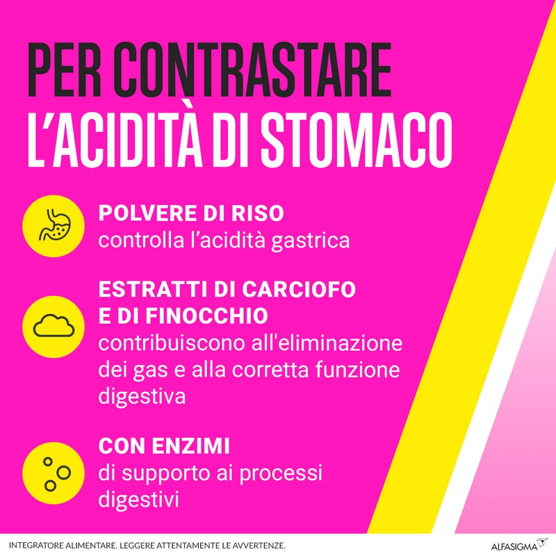 BIOCHETASI  Digestione e Acidità contro sintomi del reflusso, acidità e bruciore di stomaco - 20 compresse masticabili
