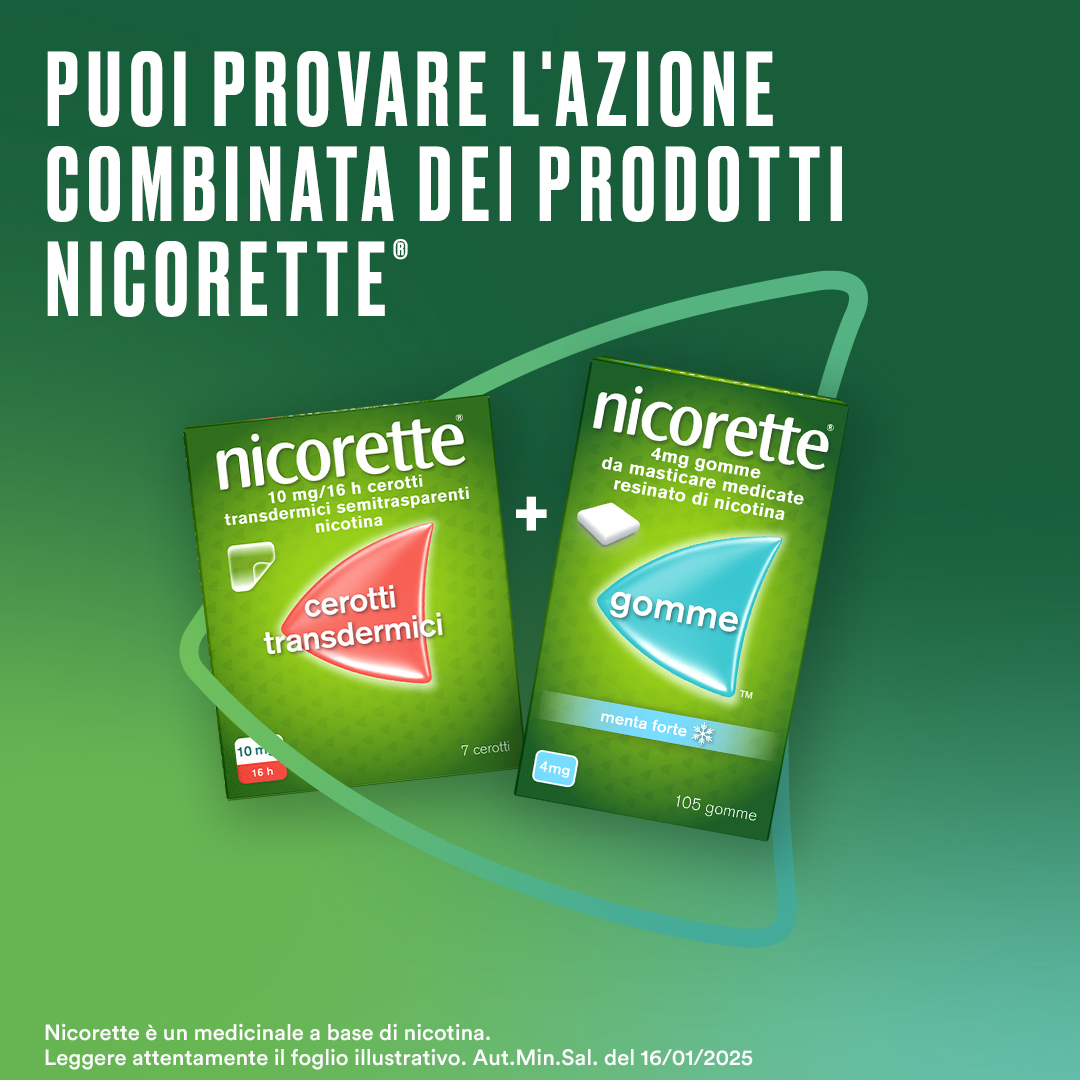 Nicorette Gomme 4 Mg Nicotina Menta 105 Gomme Masticabili per smettere di fumare