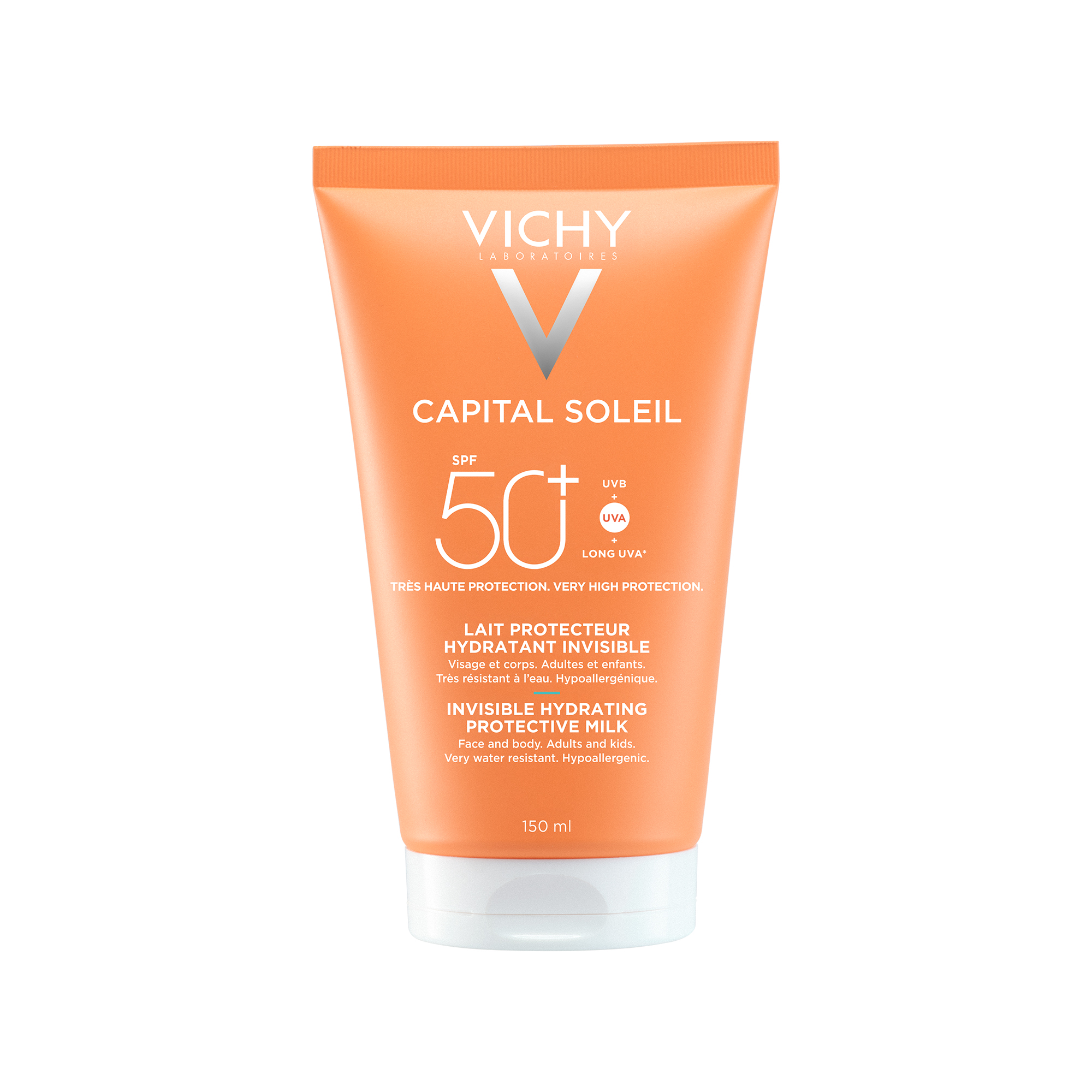 Vichy Capital Soleil - Latte Protettivo Idratante Invisibile SPF50+ Viso E Corpo 150 ml
