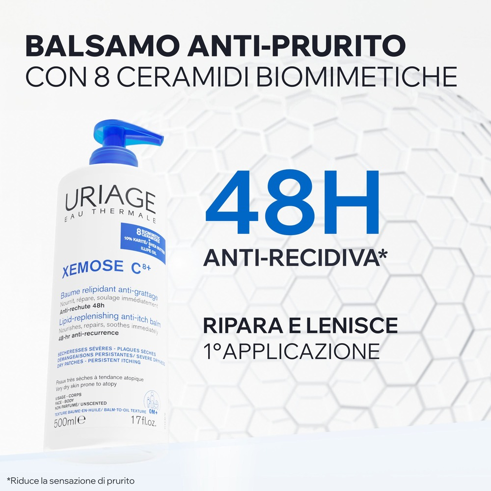 Uriage Xémose C8+ Balsamo Relipidante Antiprurito Per Pelle Molto Secca E Atopica 500 ml