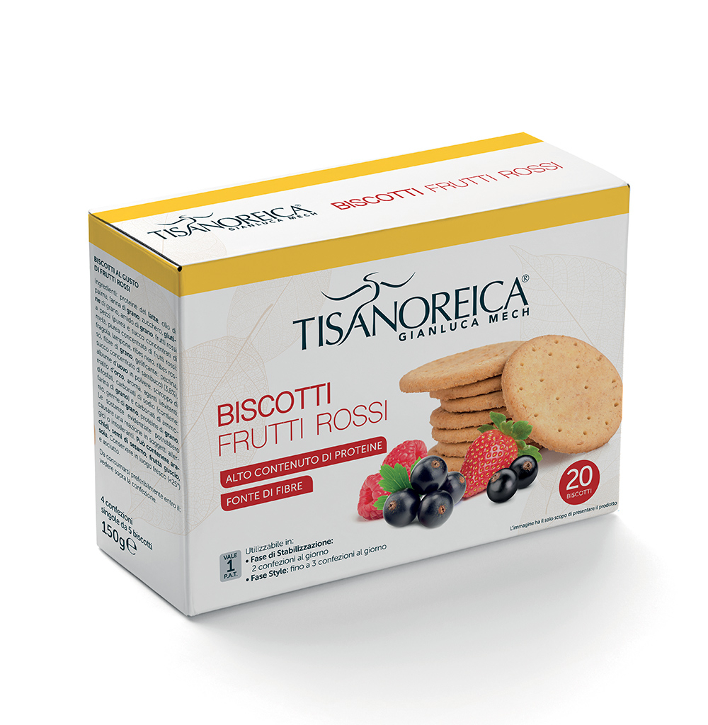 Tisanoreica Biscotti Gusto di Frutti Rossi 20 biscotti