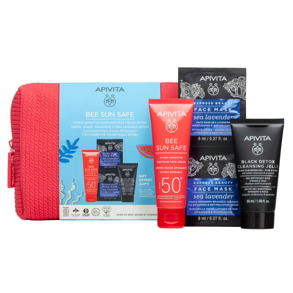 APIVITA - Cofanetto Bee Sun Safe Hydra Sensitive Crema Viso Lenitiva per pelle sensibile SPF50+