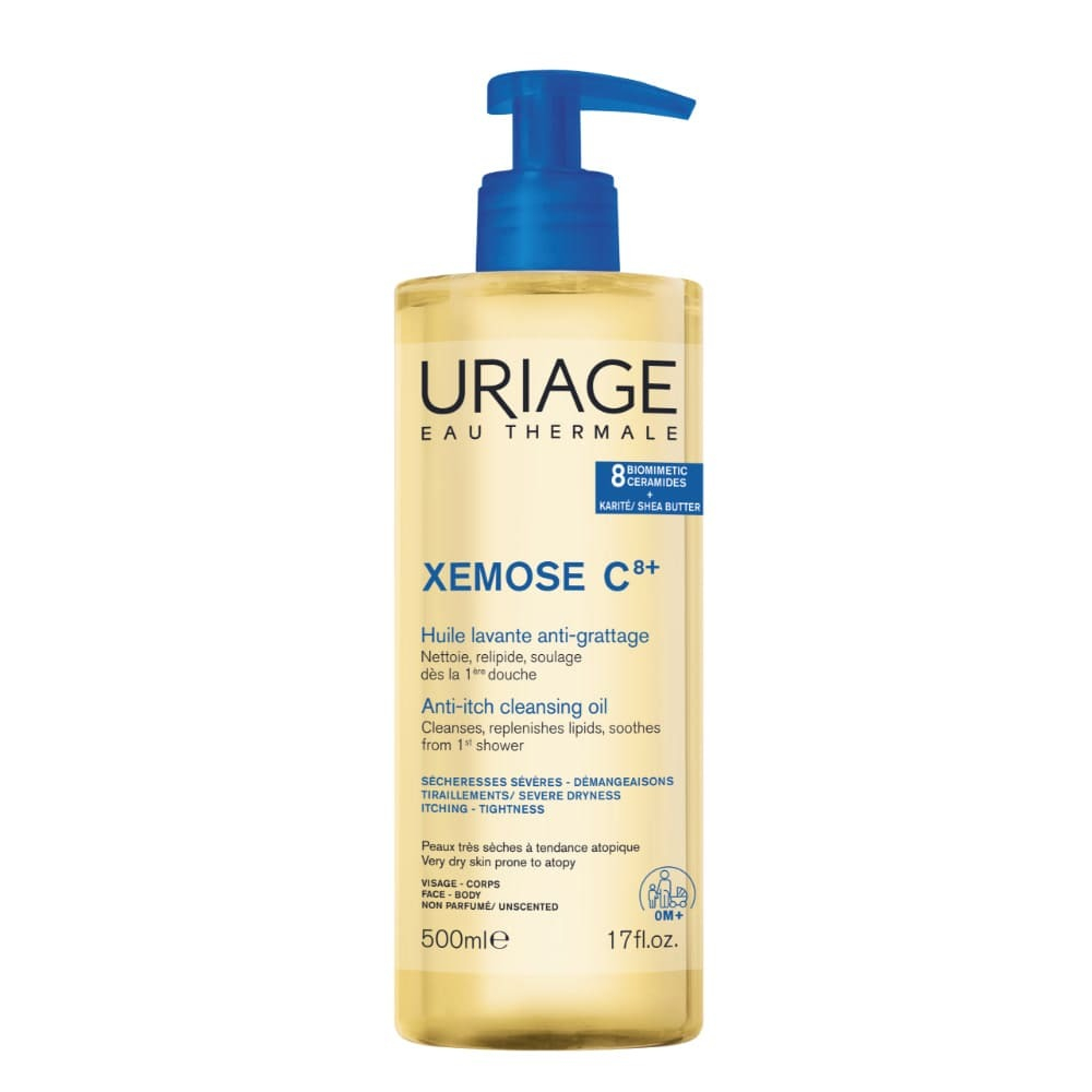 Uriage - Xémose C8+ Olio Doccia Lavante Relipidante Antiprurito Per Pelle Secca, Atopica E Con Eczema 500 ml