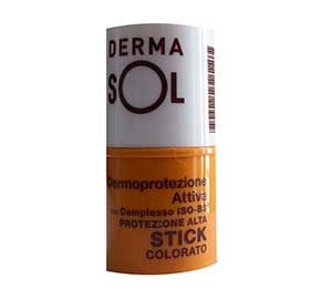Dermasol Stick Solare Colorato Protezione Alta Labbra Naso 4 ml