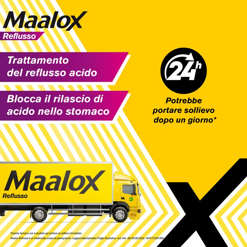 Maalox Reflusso 20 mg Pantoprazolo - 14 Compresse Contro Bruciore Di Stomaco E Reflusso Acido