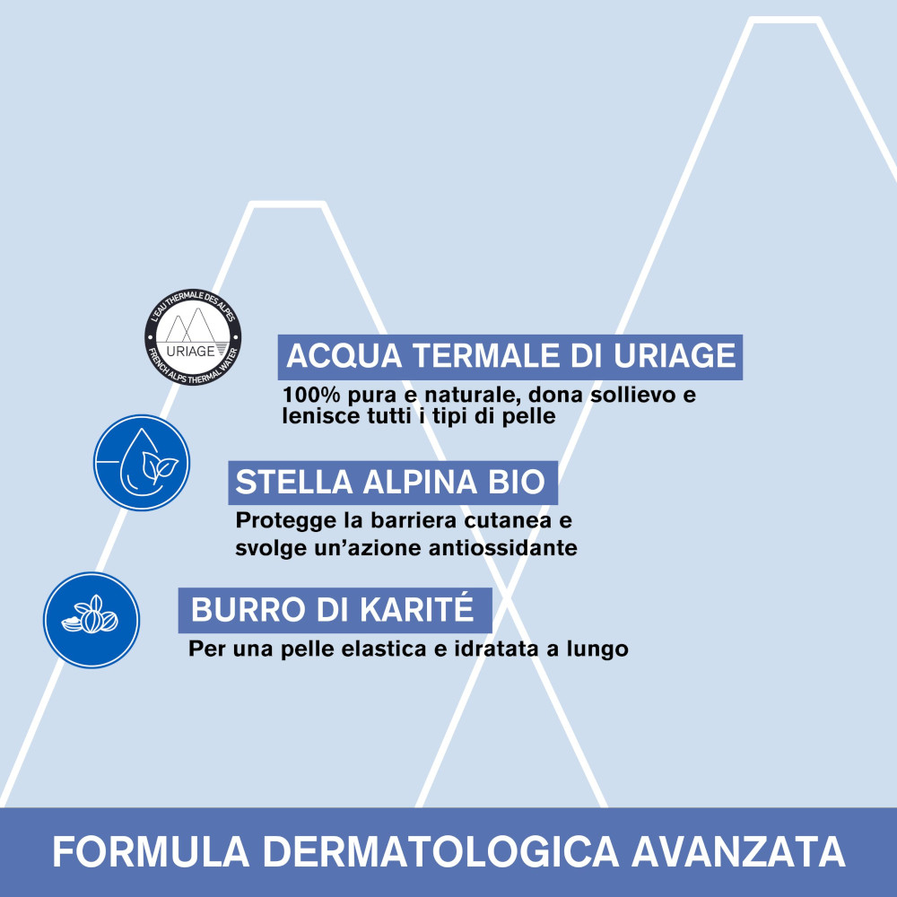 URIAGE Detergente e shampoo bebè per detergere delicatamente e preservare il film idrolipidico  200ml