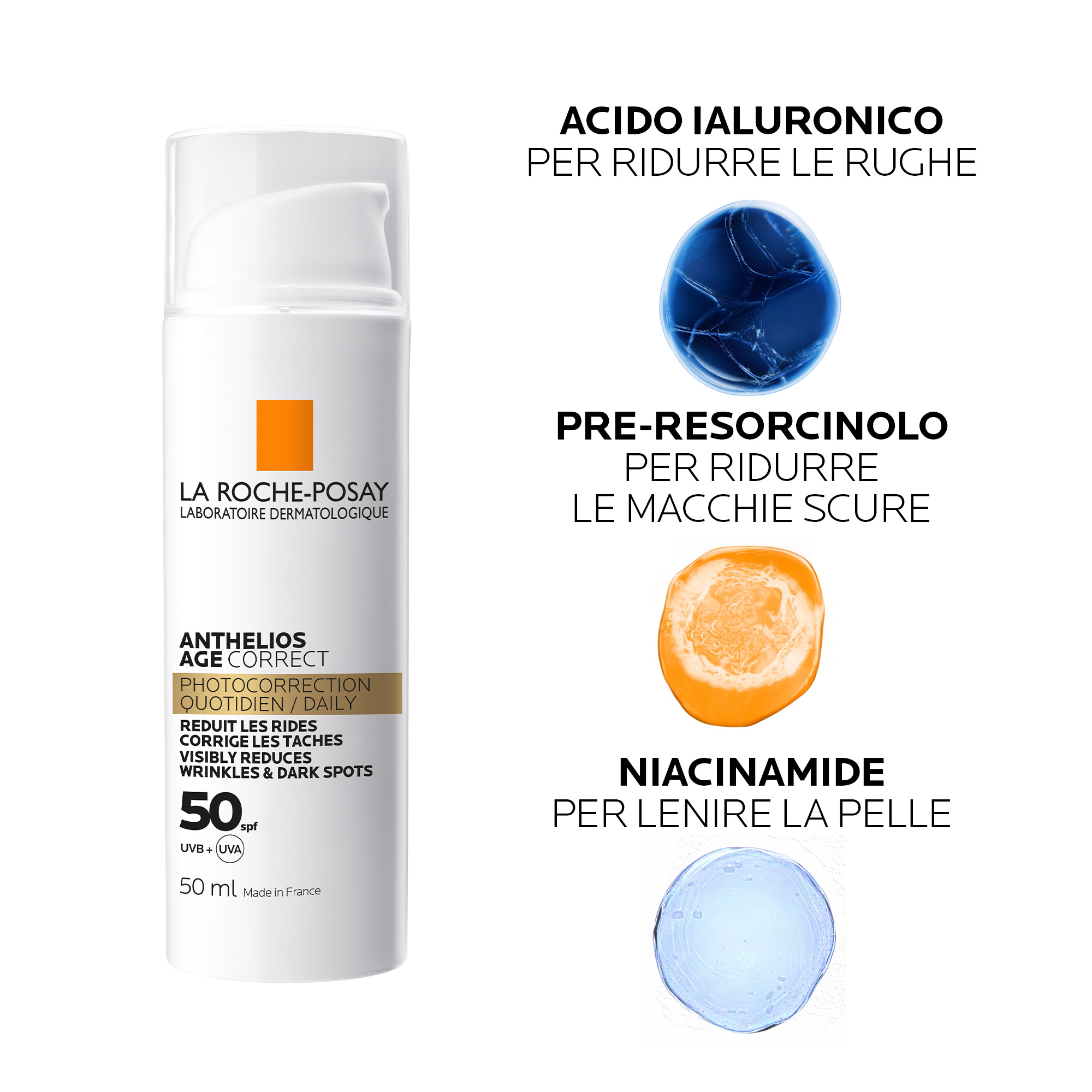 La Roche-Posay Anthelios Age Correct - Trattamento Foto-Correttivo SPF50 Viso 50 ml