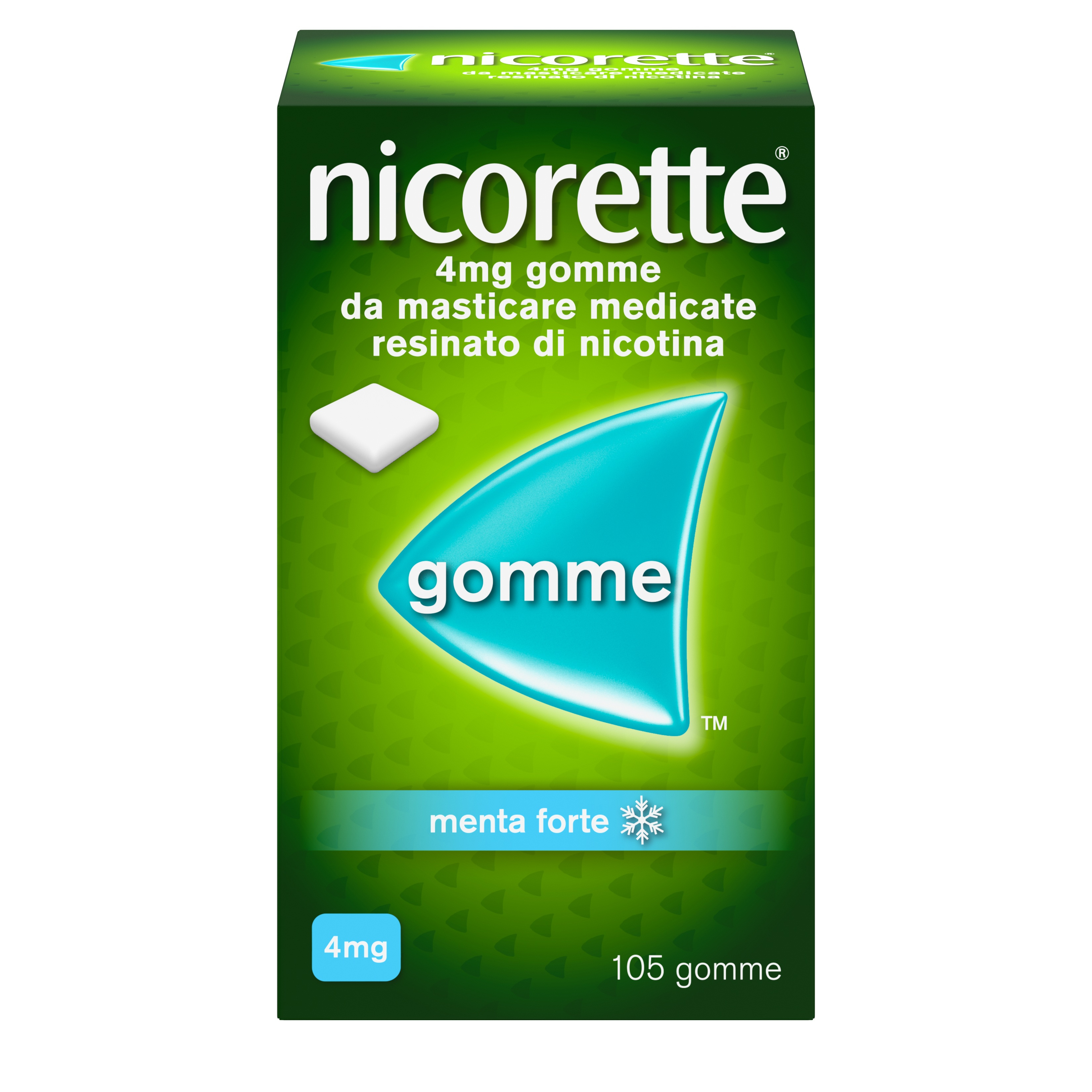 Nicorette Gomme 4 Mg Nicotina Menta 105 Gomme Masticabili per smettere di fumare