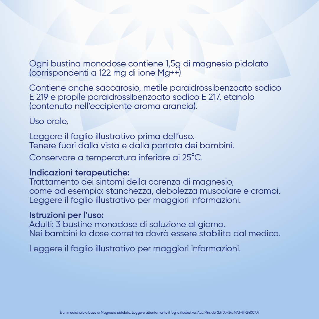 MAG2 Magnesio Pidolato 1,5 g/10 ml - Soluzione Orale Per Stanchezza E Debolezza Muscolare 20 Stickpack