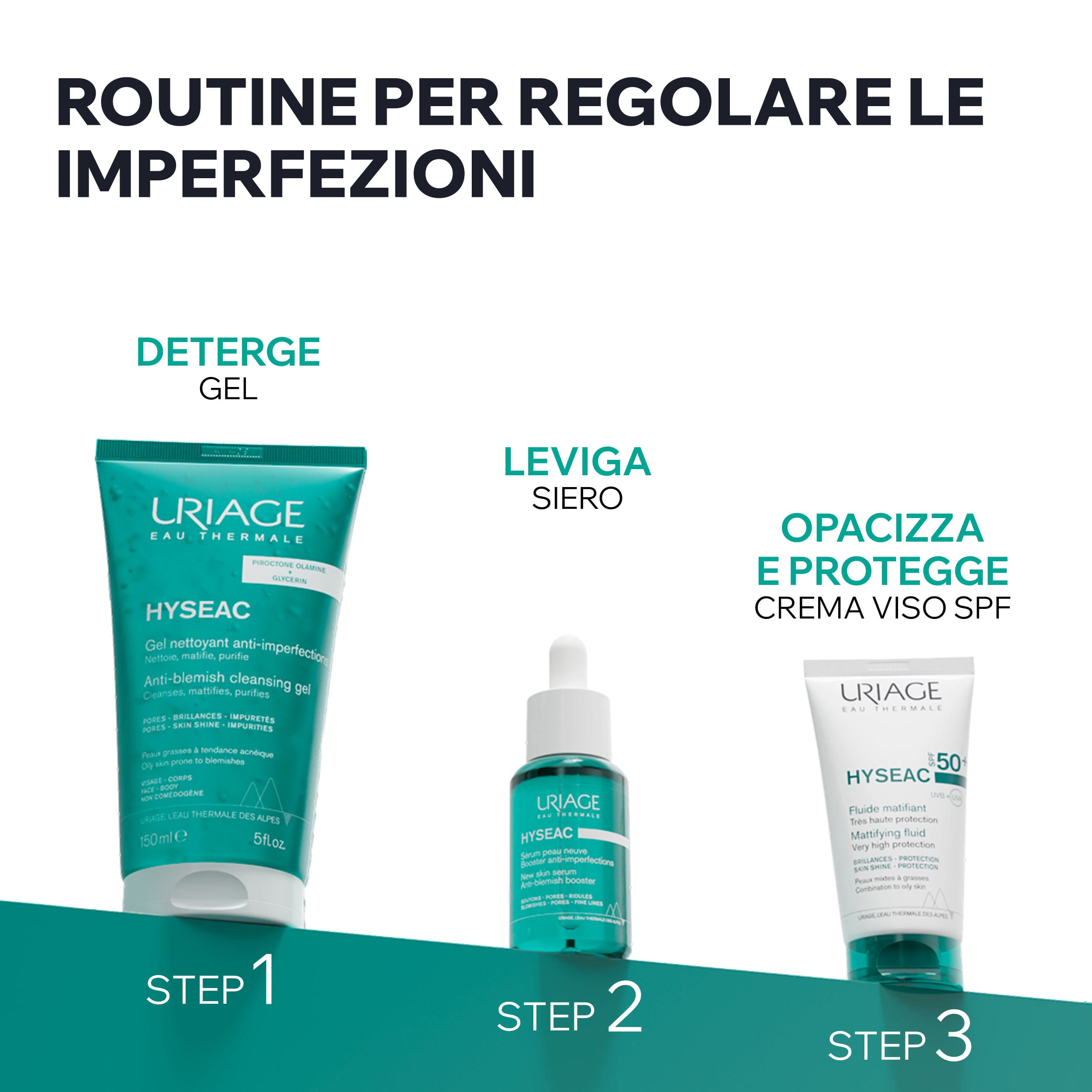 Uriage Hyséac - Fluido Opacizzante SPF50+ Viso Per Pelle Grassa E Acneica 50 ml