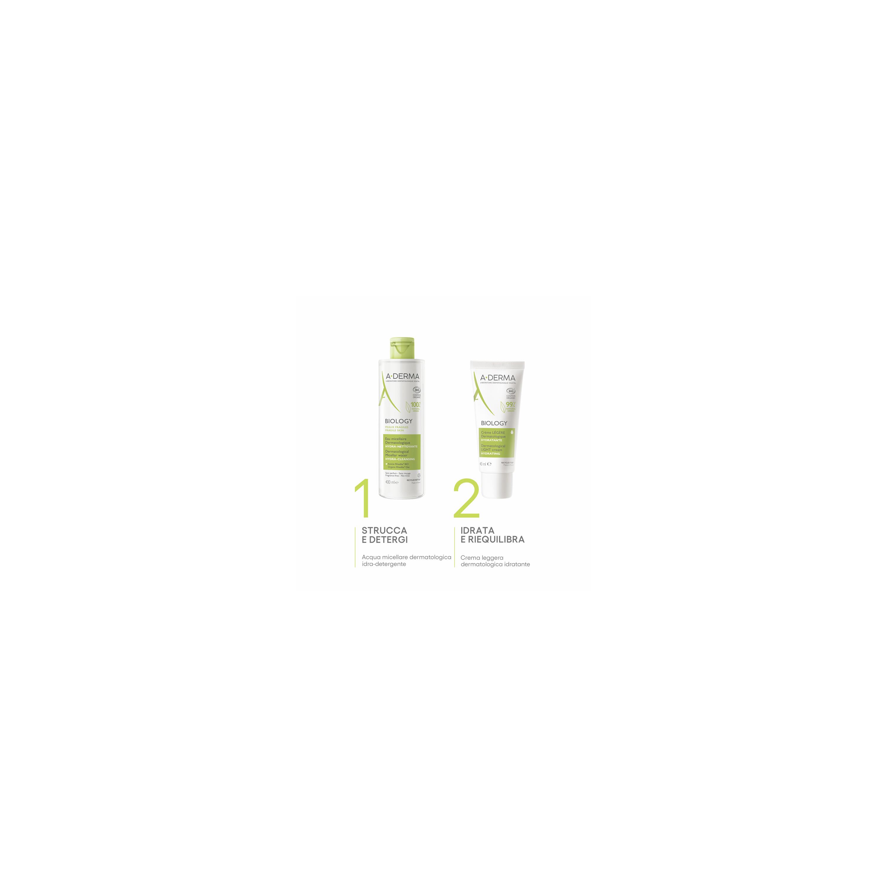 A-Derma - Biology Acqua Micellare Dermatologica Idra-Detergente Per Pelle Fragile 200 ml
