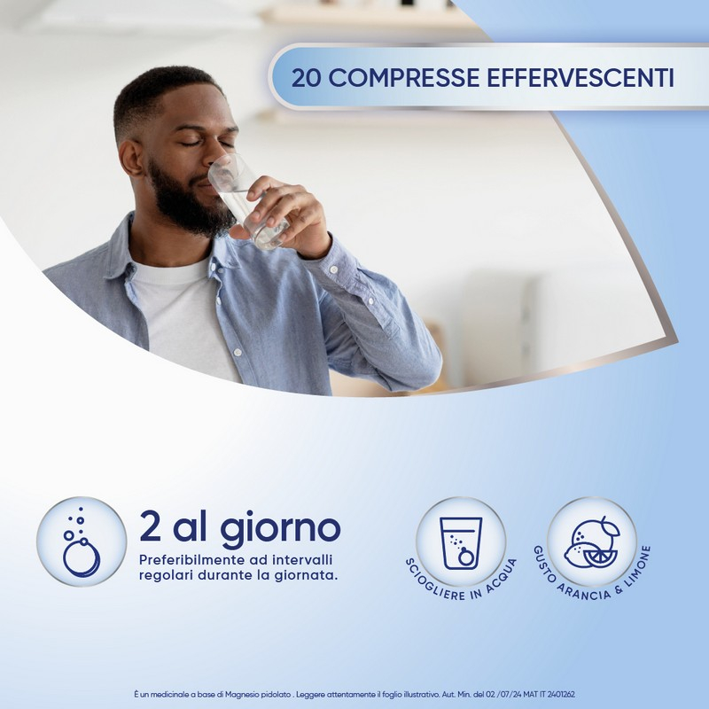 MAG2 Magnesio Pidolato 2,25 g Contro Stanchezza E Debolezza Muscolare 20 Compresse Effervescenti