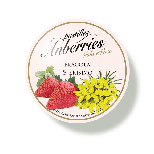 Anberries Gola e Voce Pastiglie Fragola & Erisimo 50 g
