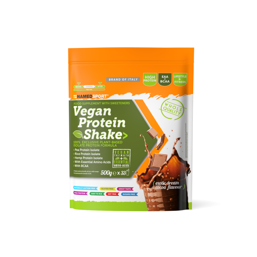 Named Sport - Vegan Protein Shake Gusto Exotic Dream Cocoa 500 g - Proteine Vegetali In Polvere