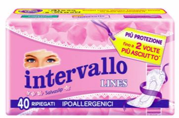 Lines Intervallo Assorbenti Ripiegati 40 Pezzi