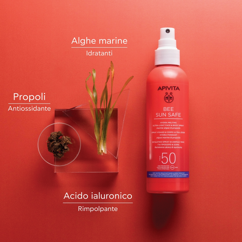 Apivita - Sun Bee Safe - Hydra Melting Spray Ultra-Leggero SPF50 Viso E Corpo 200 ml
