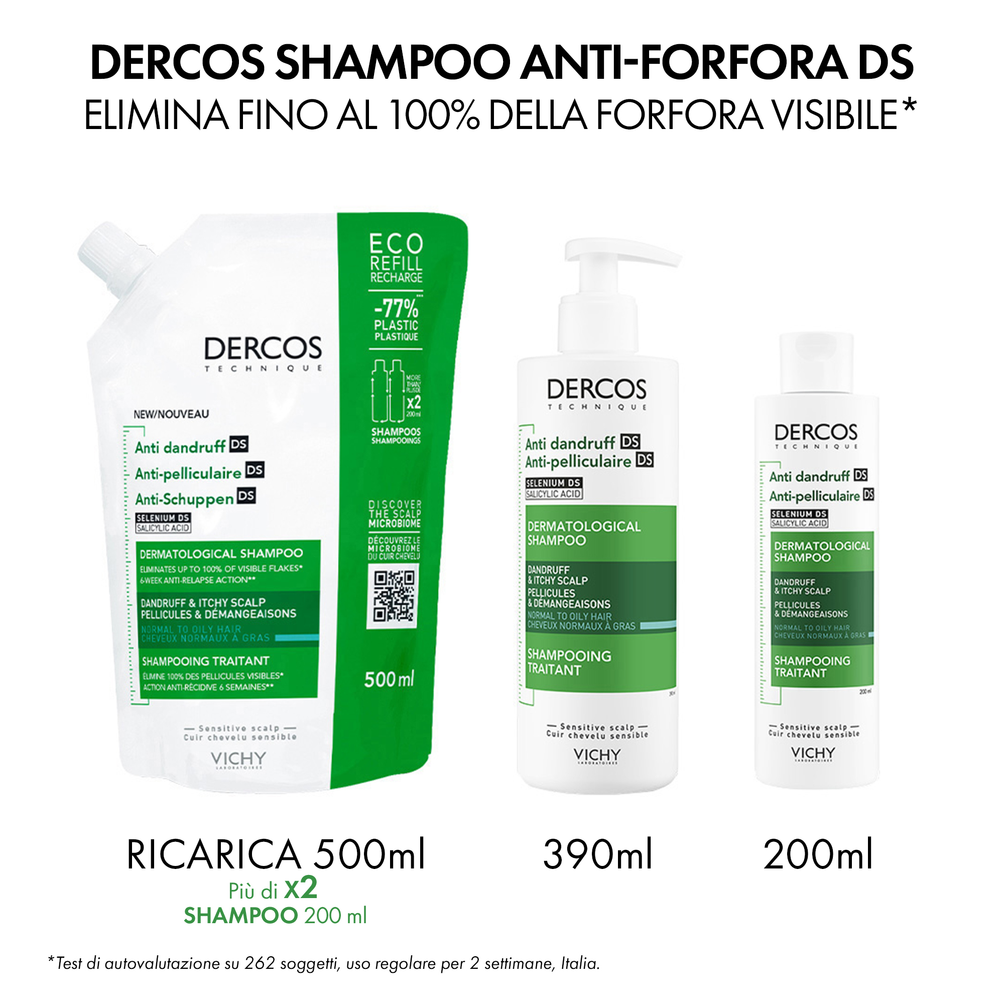 Vichy Dercos Shampoo trattante Anti-forfora DS per capelli da normali a grassi 200 ml