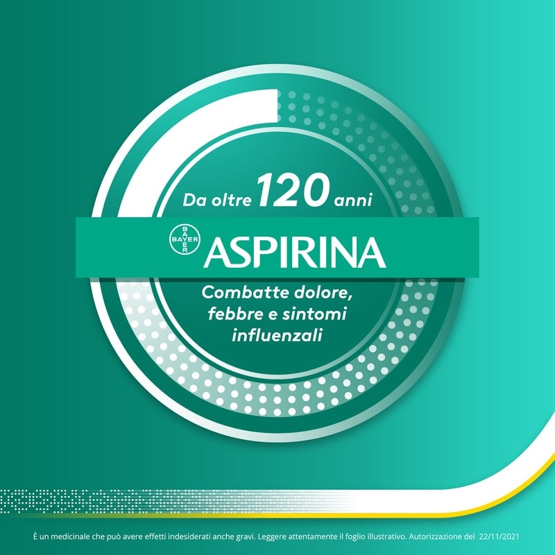 Aspirina C, contro sintomi di Raffreddore, Influenza e Febbre, 400 mg di Acido Acetilsalicilico + 240 mg di Vitamina C, antinfiammatorio e analgesico, 40 Compresse Effervescenti