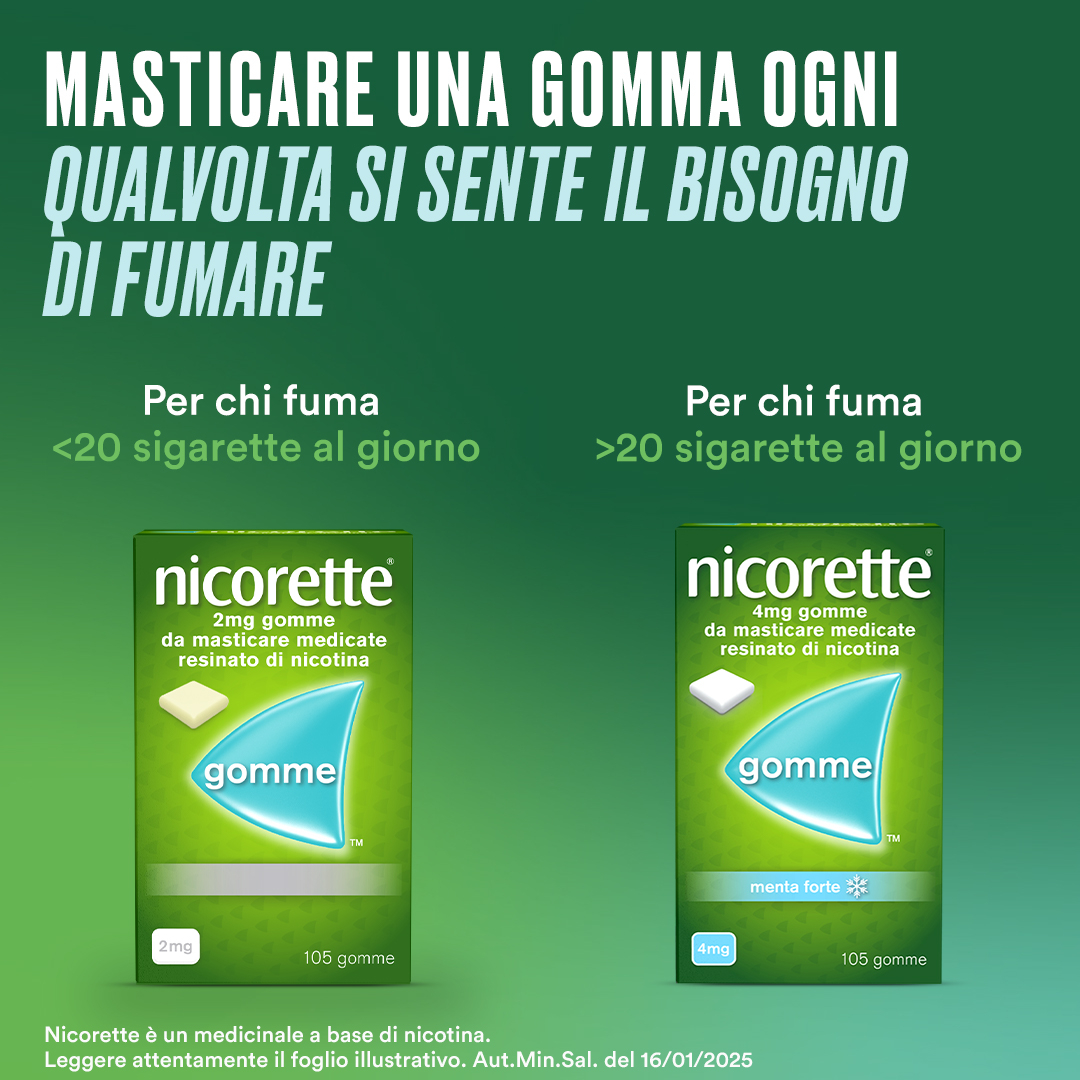Nicorette 105 Gomme Masticabili Smettere di Fumare