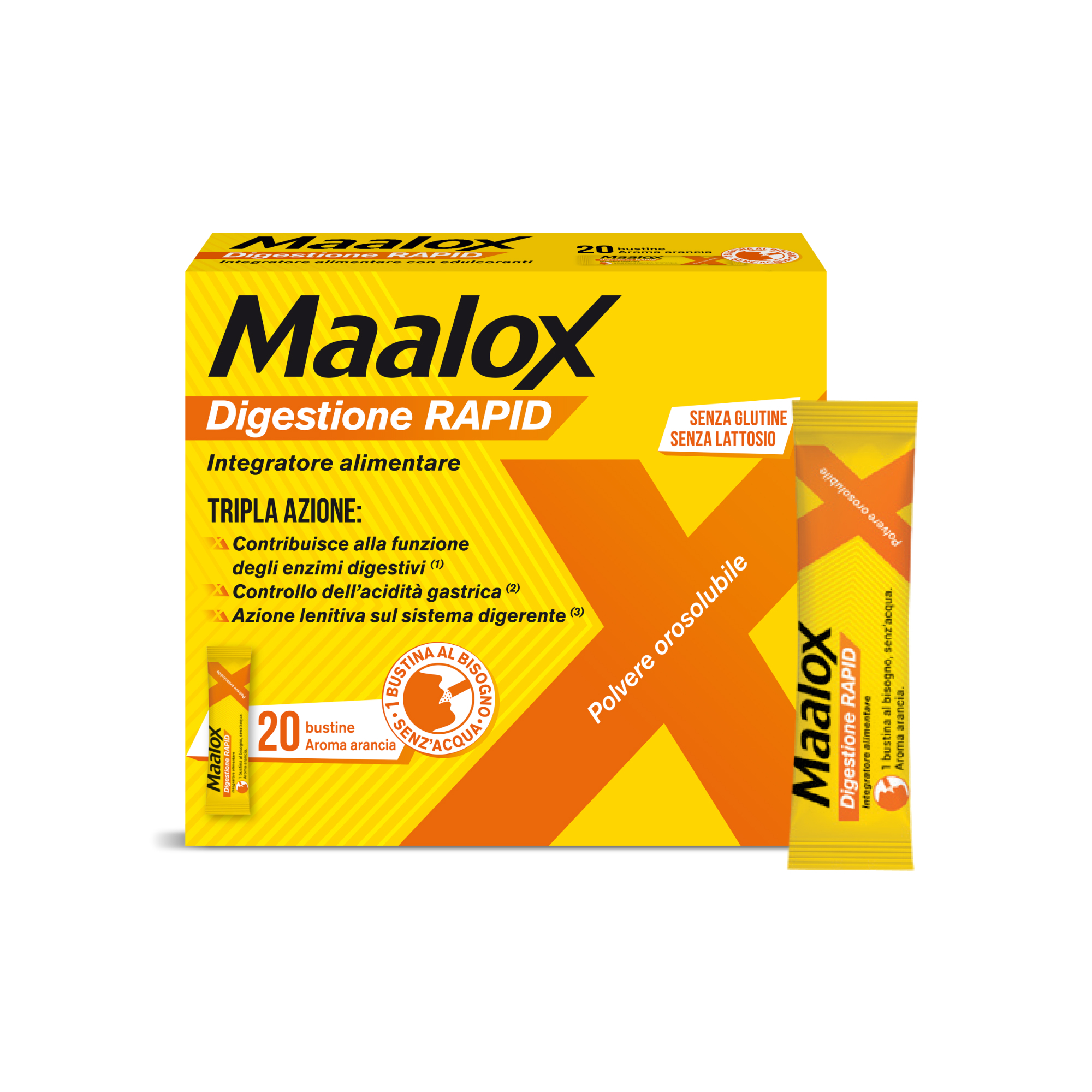 Maalox Digestione Rapid 20 Bustine - Integratore Per Cattiva Digestione E Acidità Di Stomaco