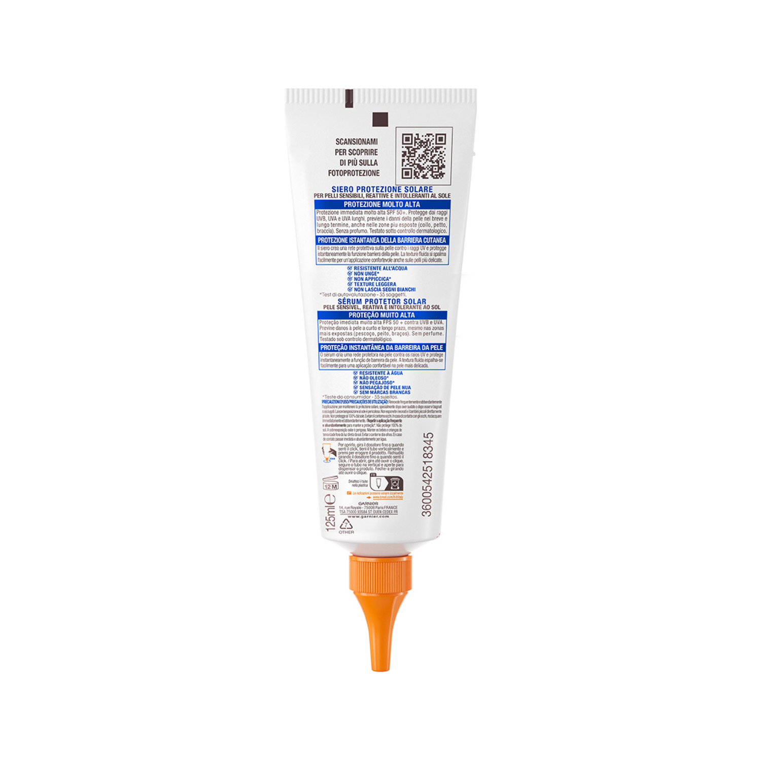 GARNIER AMBRE SOLAIR ADVANCED SENSITIVE BODY SERUM SPF 50+