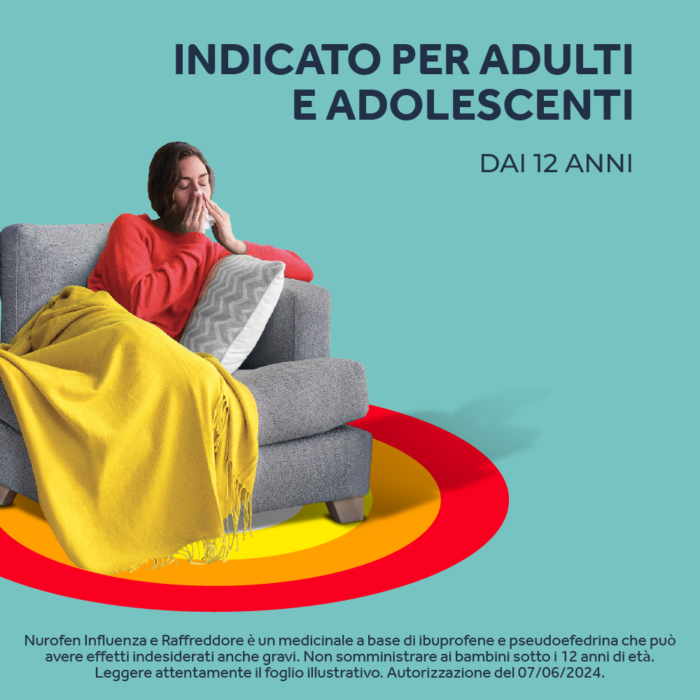 NUROFEN INFLUENZA E RAFFREDDORE 12 CPR antinfiammatorio e antidolorifico contro influenza, raffreddore, febbre e mal di testa