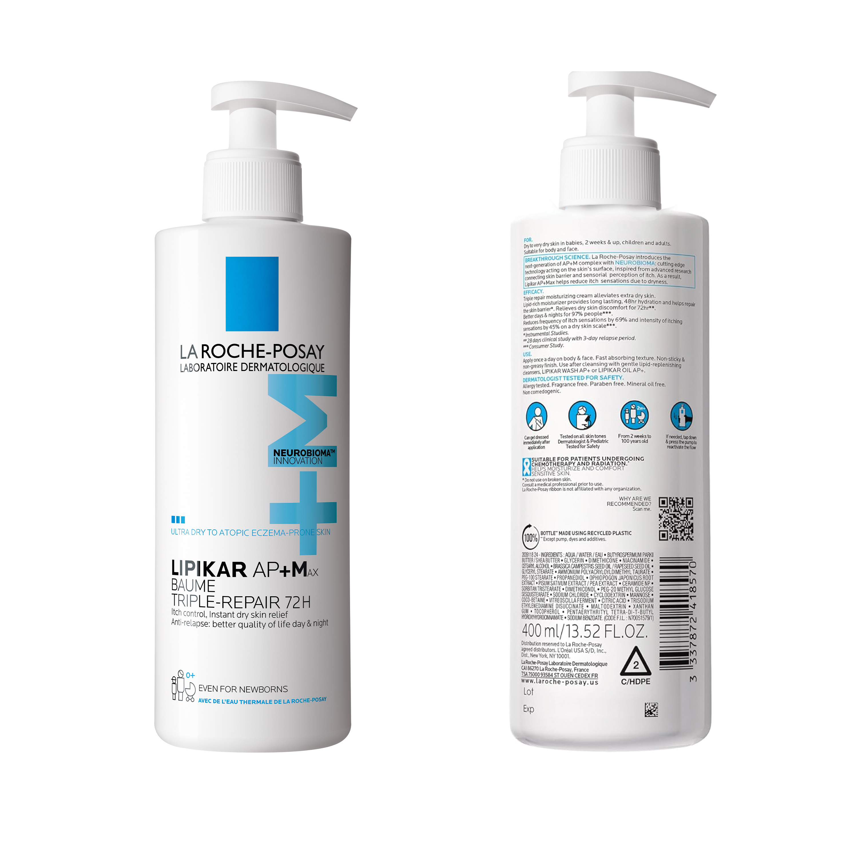 La Roche-Posay Lipikar - Baume AP+MAX Balsamo Relipidante Per Pelle Secca 400 ml