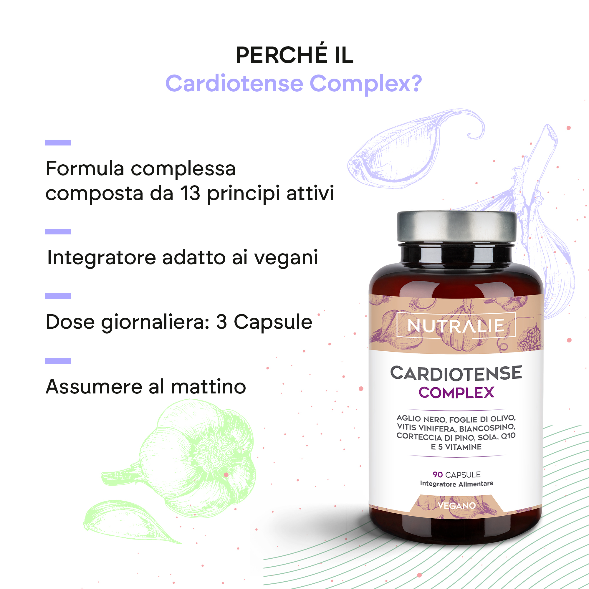 Nutralie Cardiotense Complex 90 Capsule - Integratore Per Il Benessere Cardiovascolare