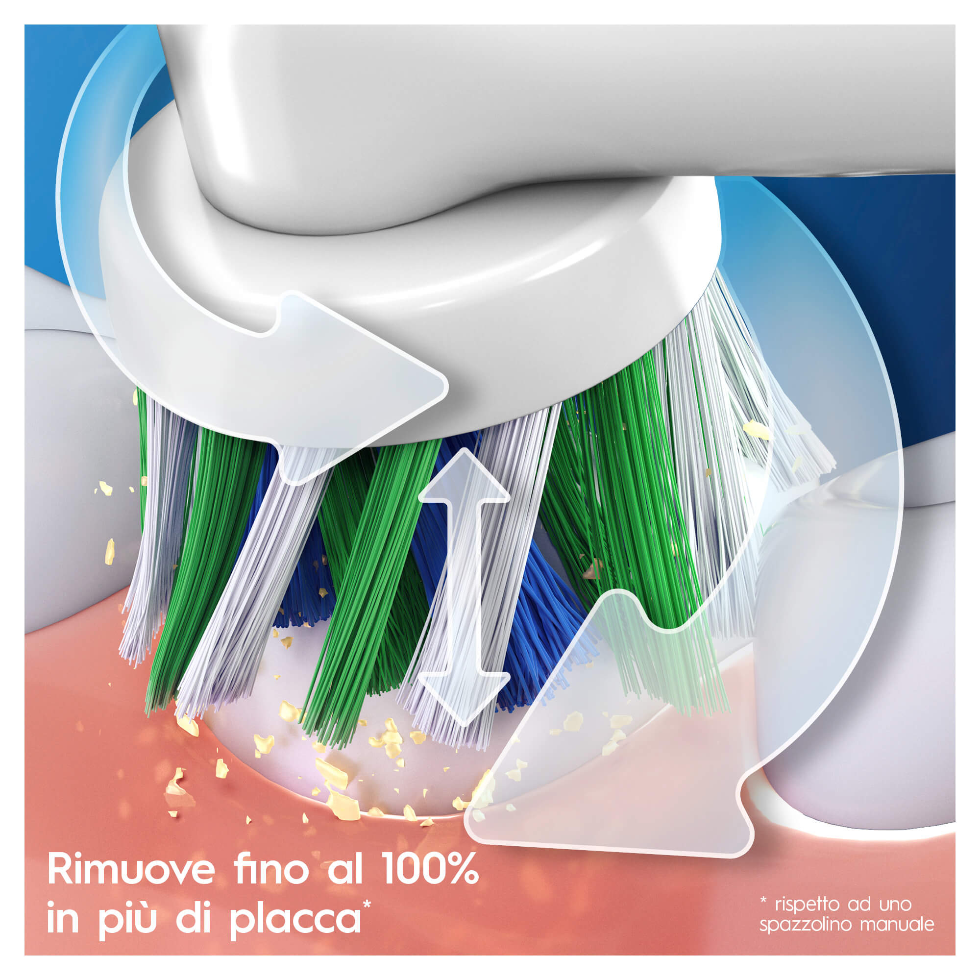 Oral-B Spazzolino Elettrico Ricaricabile Blu Pro3 3000, 2 Testine, 1 Spazzolino