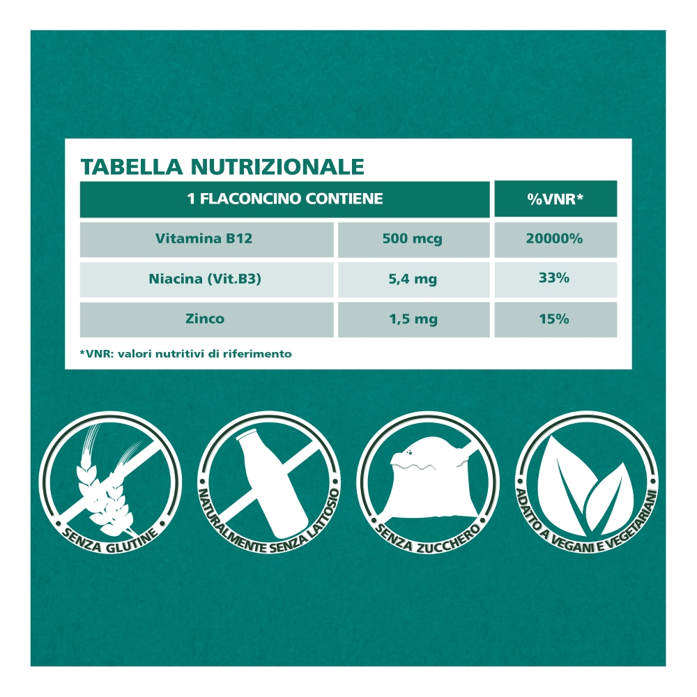Be-Total Advance B12 Integratore alimentare Vitamina B12 Vitamina B Zinco 30 Flaconcini