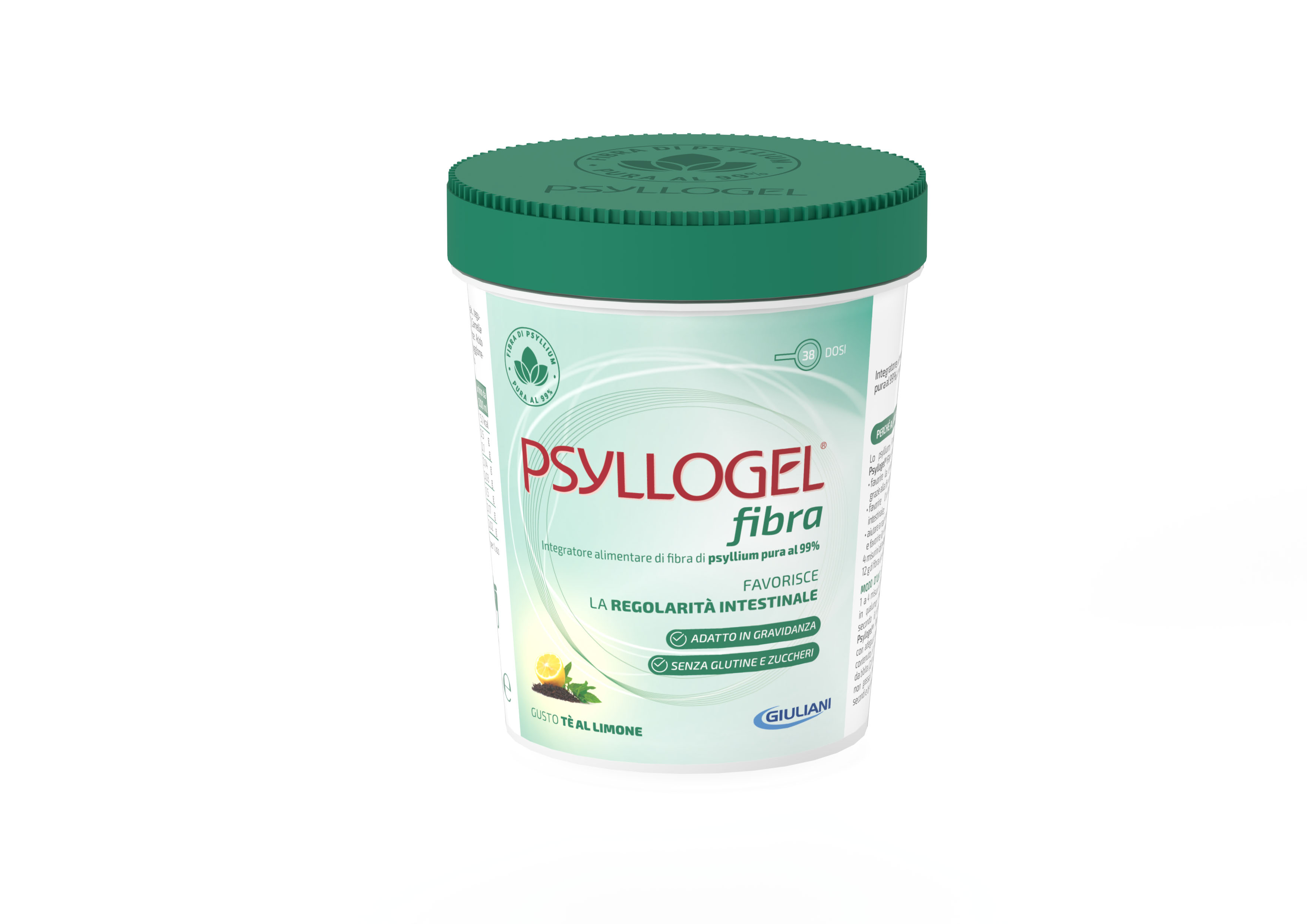 Psyllogel Fibra - Gusto Tè al limone senza zucchero - barattolo da 170 g