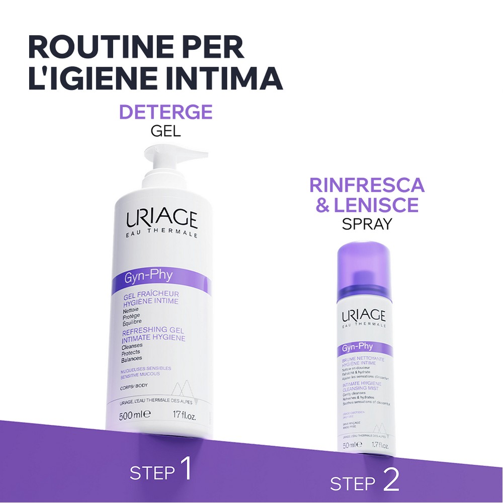 Uriage Gyn-Phy - Spray Detergente E Rinfrescante Per Zone Intime 50 ml