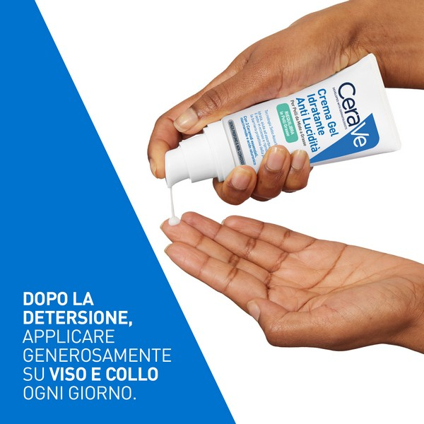 CeraVe Crema Gel Viso Idratante Anti-lucidità, Per Pelli da Miste a Grasse, con Tecnologia Sebo Assorbente, 50ml