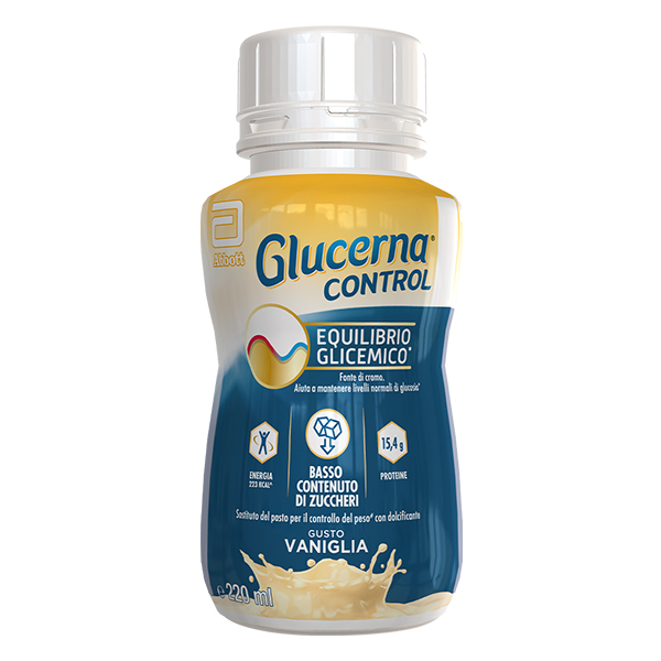 Glucerna Control, equilibrio glicemico, pasto sostitutivo per il controllo del peso, drink gusto vaniglia - 4x200ml