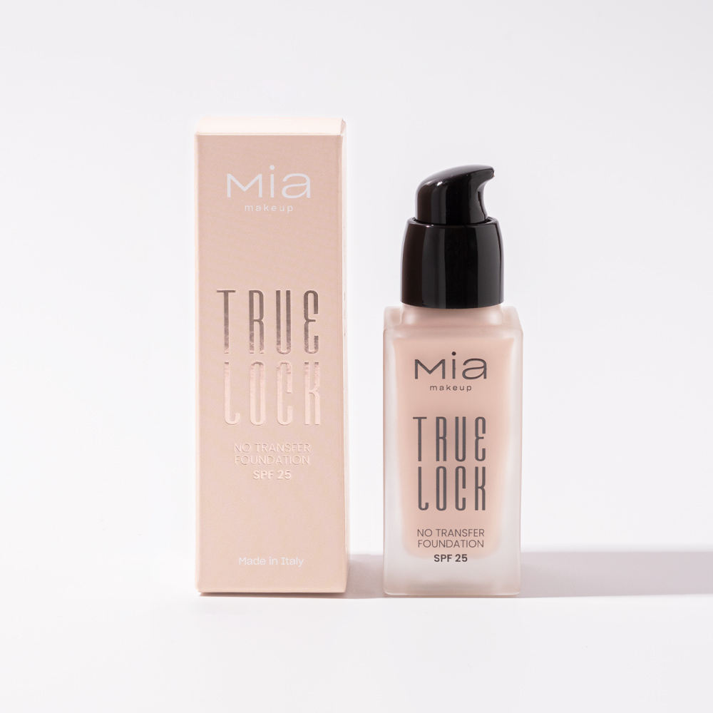 Mia Makeup - True Lock - Fondotinta Fluido SPF25 A Lunga Tenuta - N.01 Custard