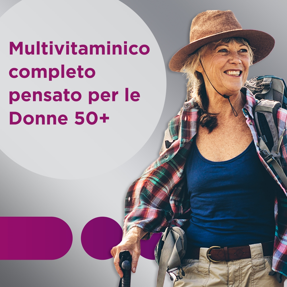 Multicentrum Donna 50+ Integratore Alimentare Multivitaminico Multiminerale Calcio Ferro Zinco 60Cpr
