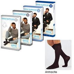 Gloria Med Man'Support 15 Gambaletto In Cotone Taglia 2 Colore Antracite 1 Paio