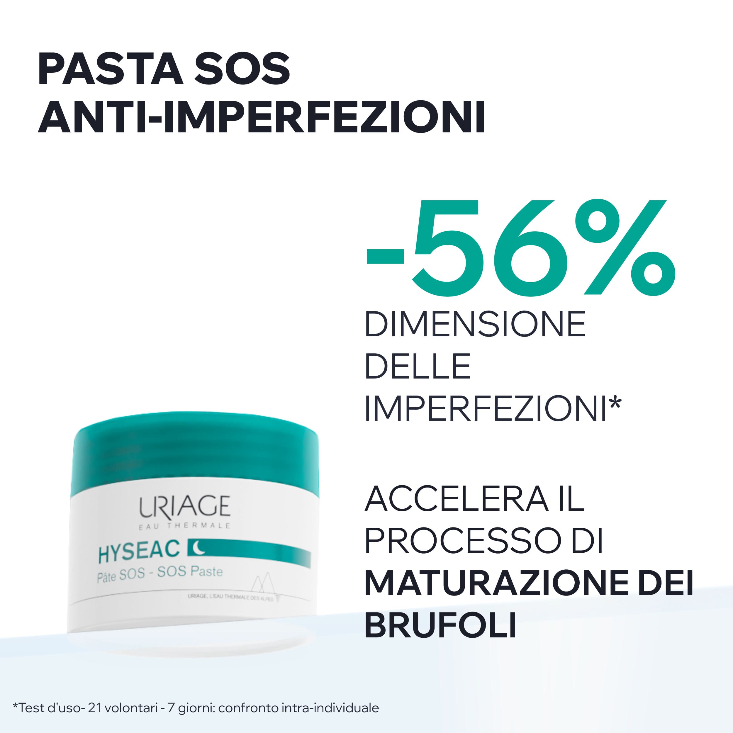 Uriage Hyséac - Pasta SOS Trattamento Notte Anti-Imperfezioni Viso 15 g