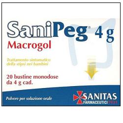 Sanipeg Macrogol Polvere per Soluzione Orale Trattamento Stipsi 20 Bustine 4 g