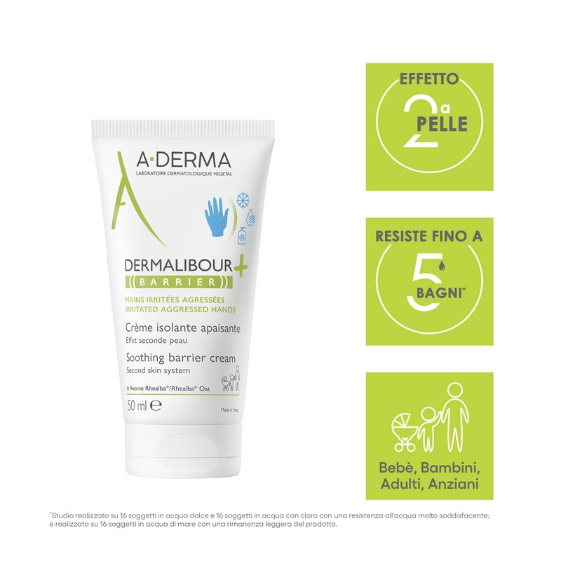 A-Derma Dermalibour+ Barrier Crema isolante lenitiva, Pelle irritabile e fragilizzata, 50ml 