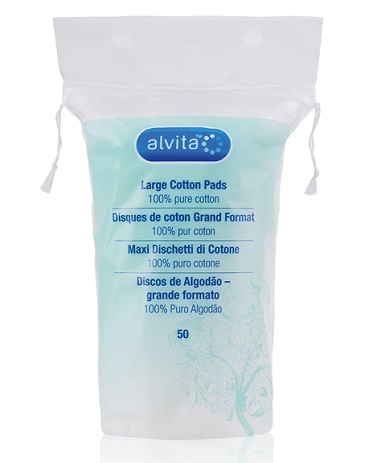 Alvita Dischetti Struccanti Maxi  Di Cotone 50 Pezzi